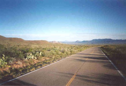 quittant les Chisos Mountains